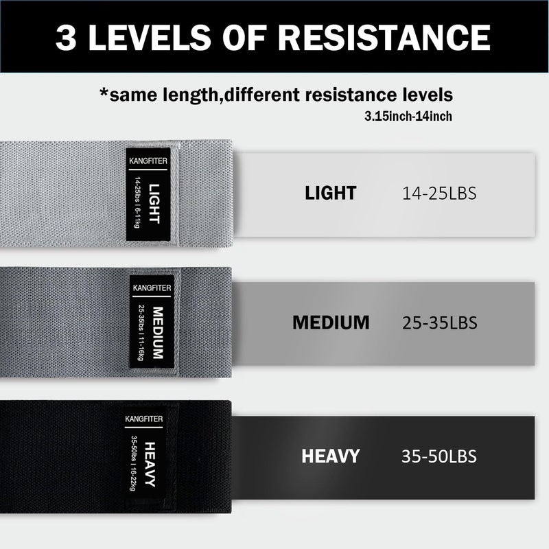 KANGFITER Non-Slip Fabric Resistance Bands for Working Out, Loop Exercise Bands for Booty Leg, Butt, Glute, Stretch Workout Bands for Women & Men, Hip Elastic Bands for Home Gym Fitness, Yoga, Pilates - Image 2